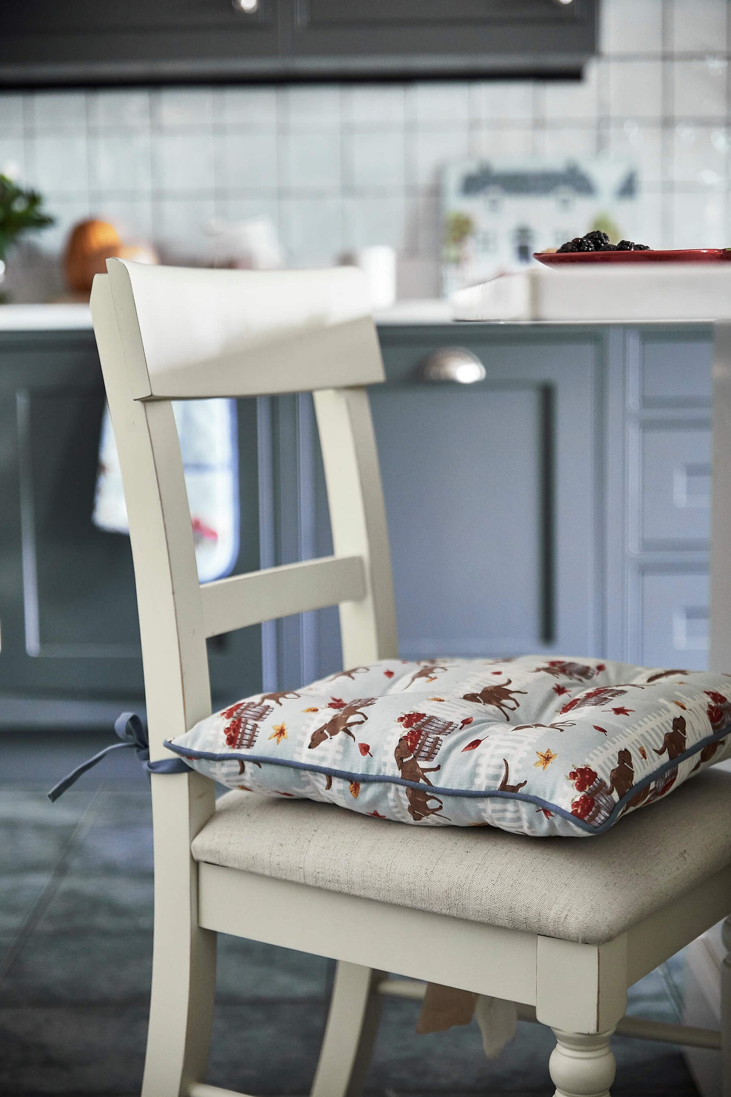Pair of Dorset dining chairs with upholstered seat
