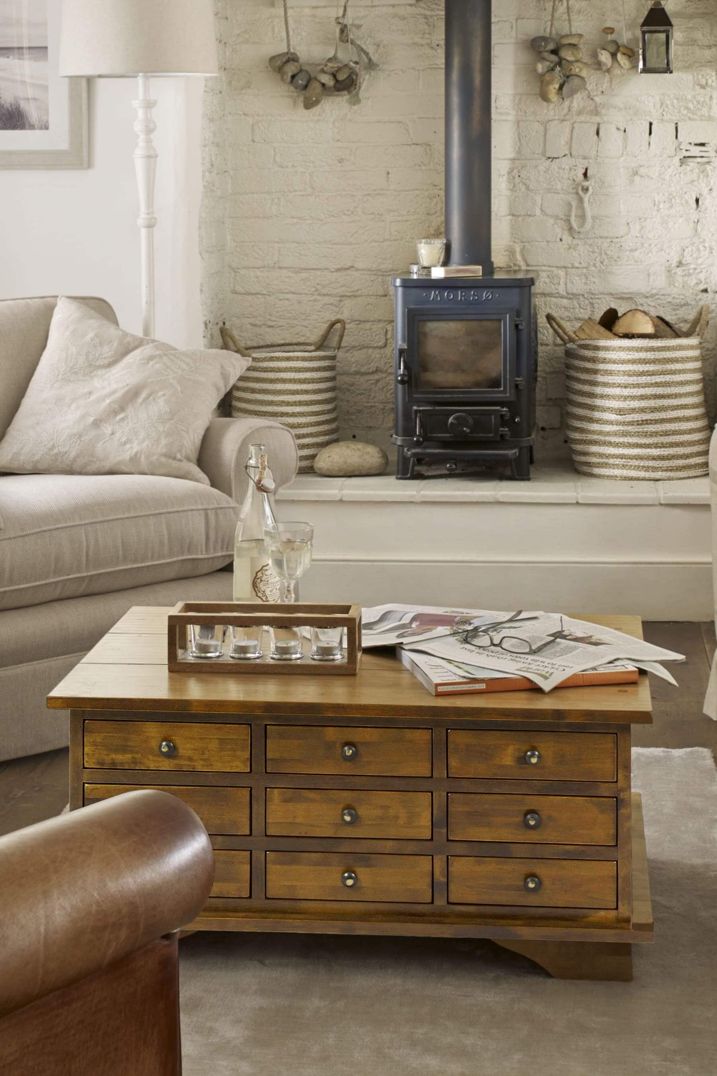 Garrat coffee table with 9 drawers