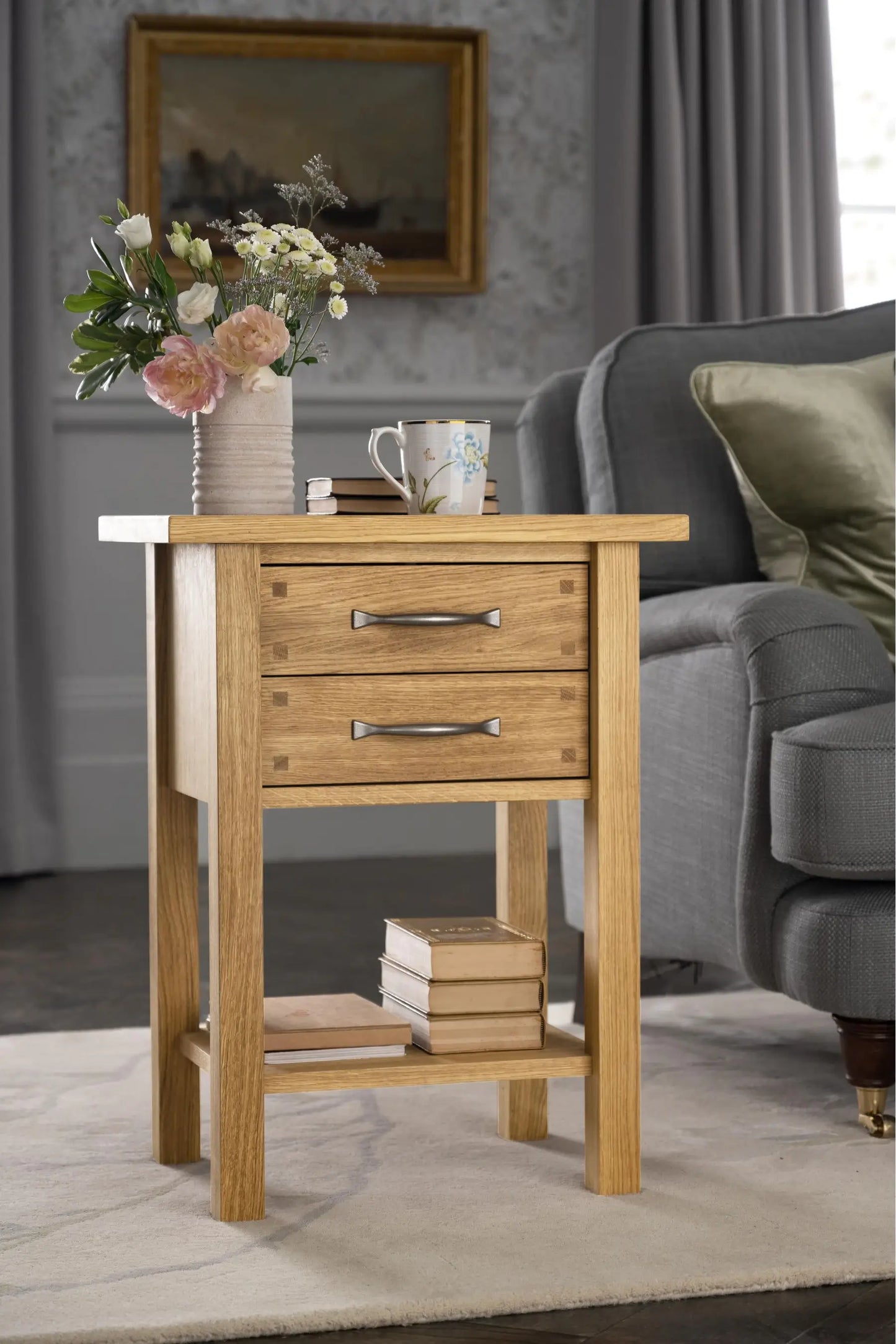 Milton bedside or sofa table with 2 drawers
