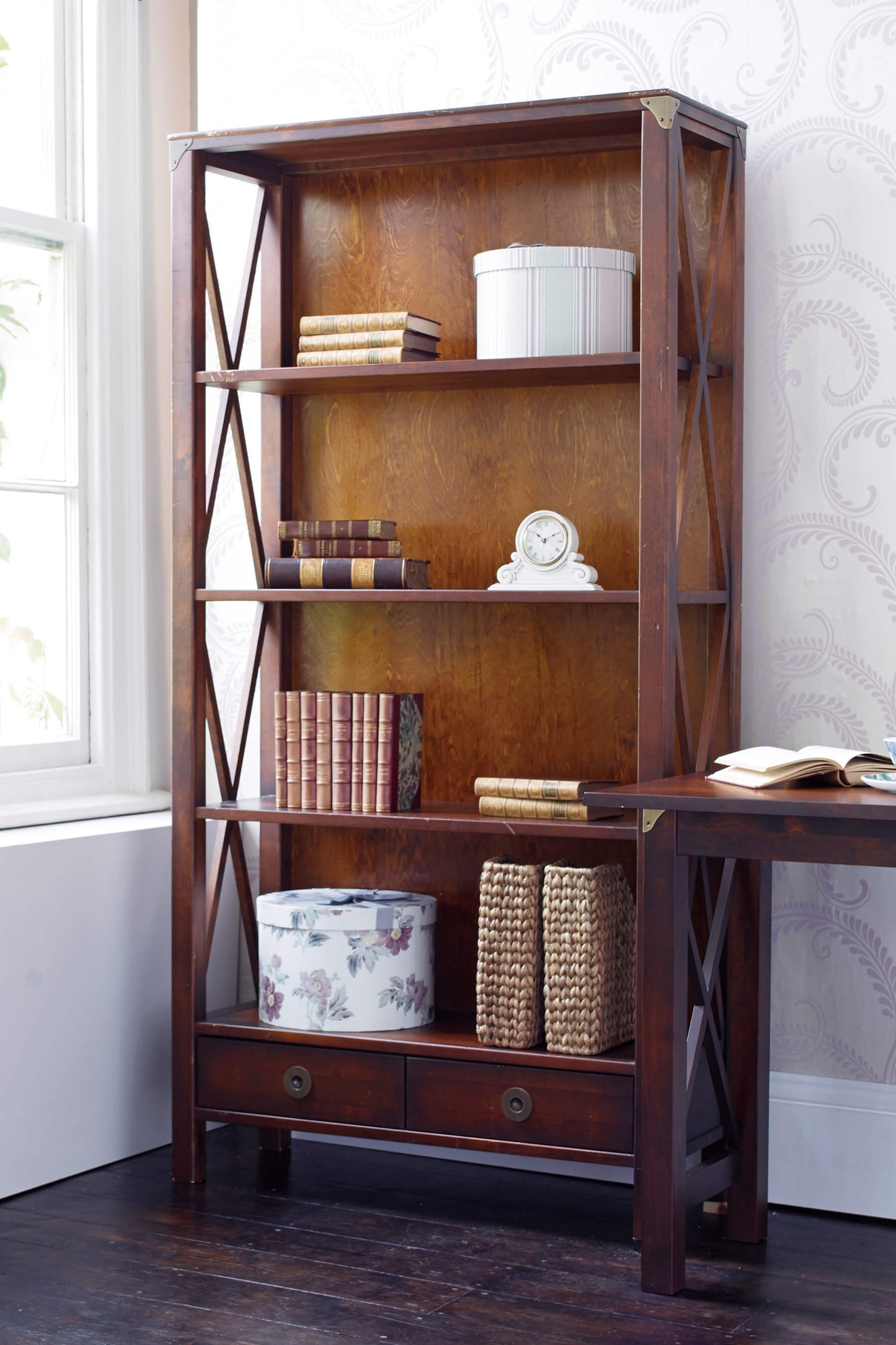 Balmoral Bookcase with 2 drawers