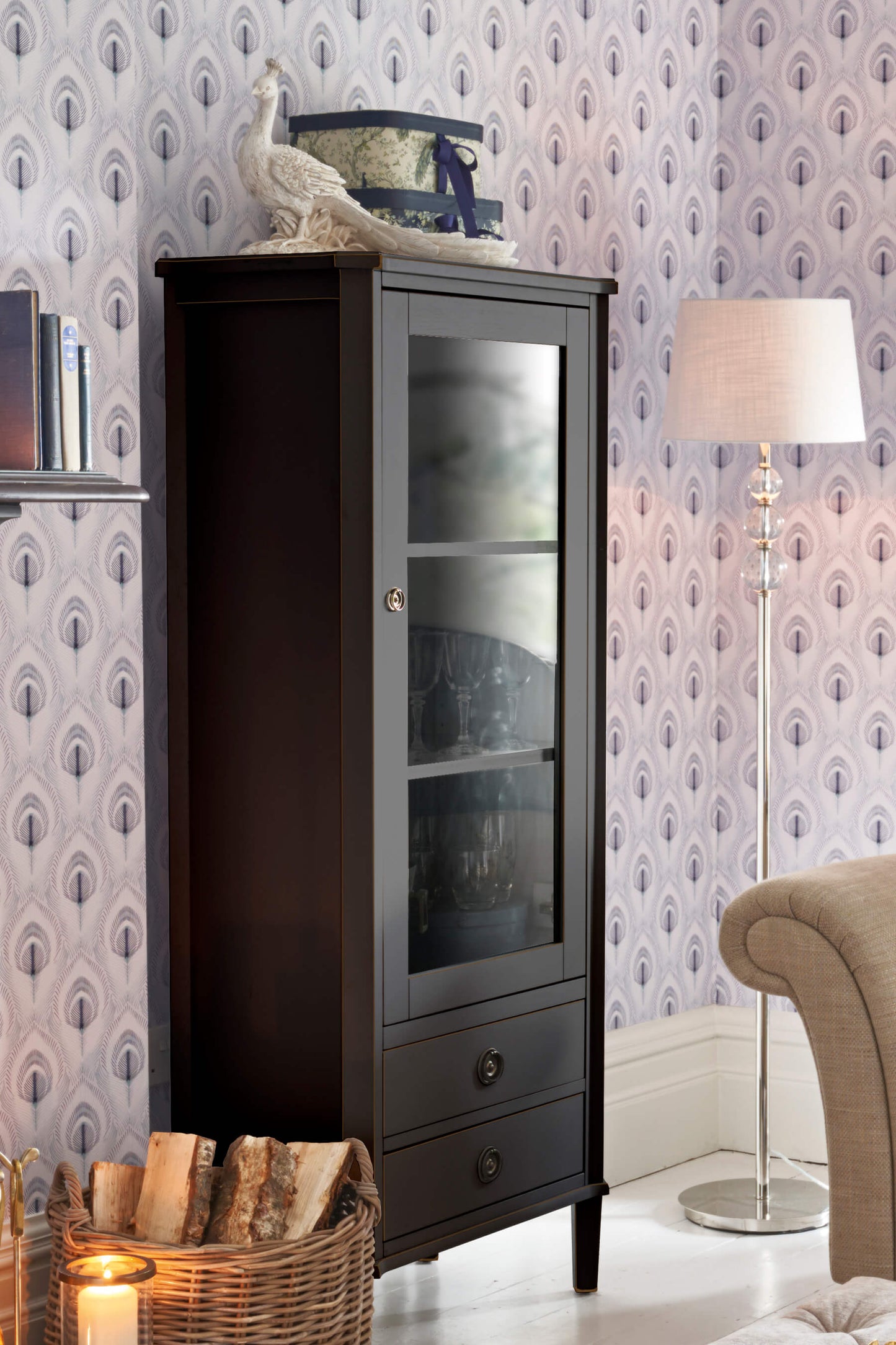 Henshaw 1 door display cabinet with 2 drawers
