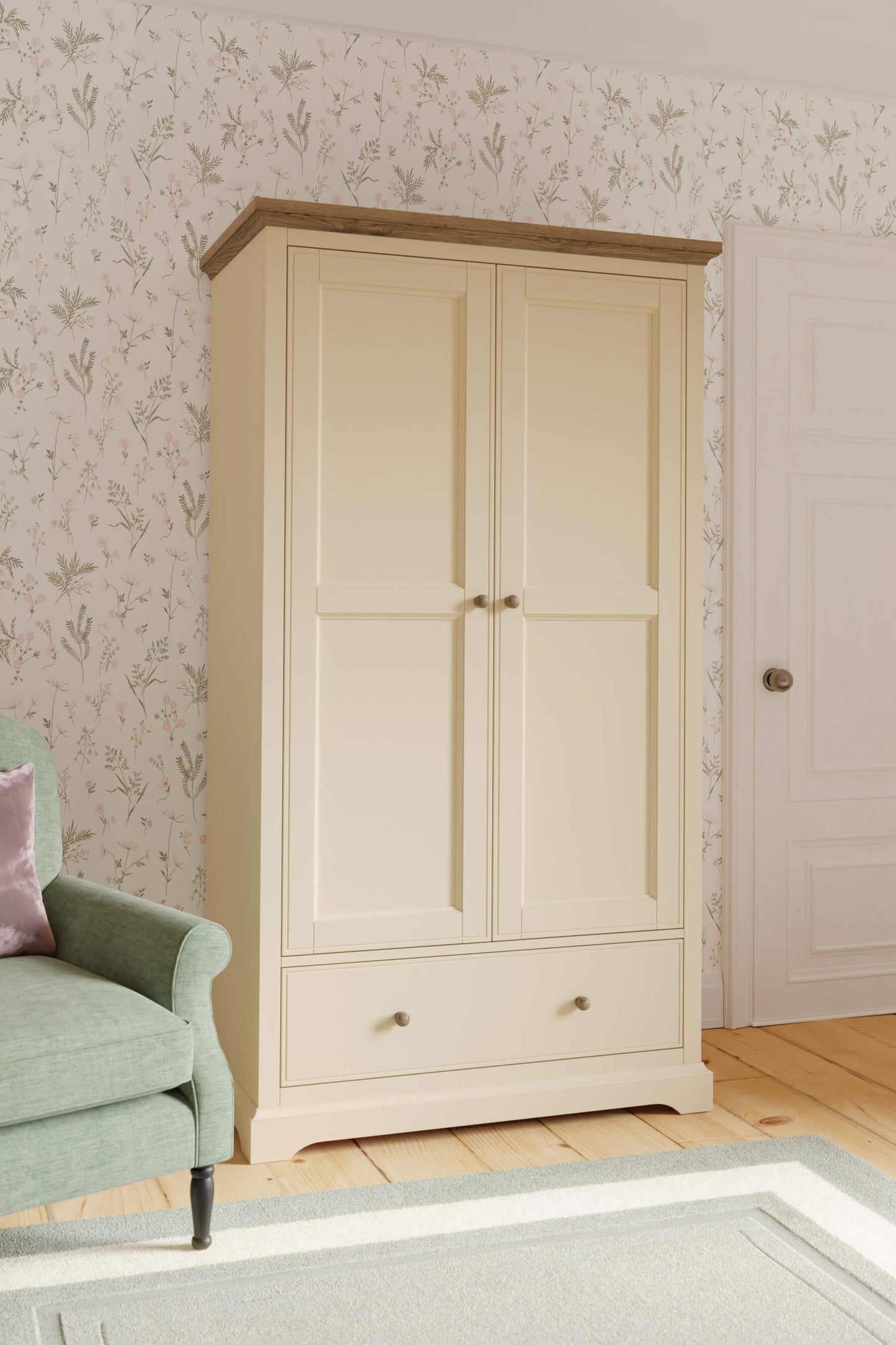 Oakham 2-door wardrobe with 1 drawer