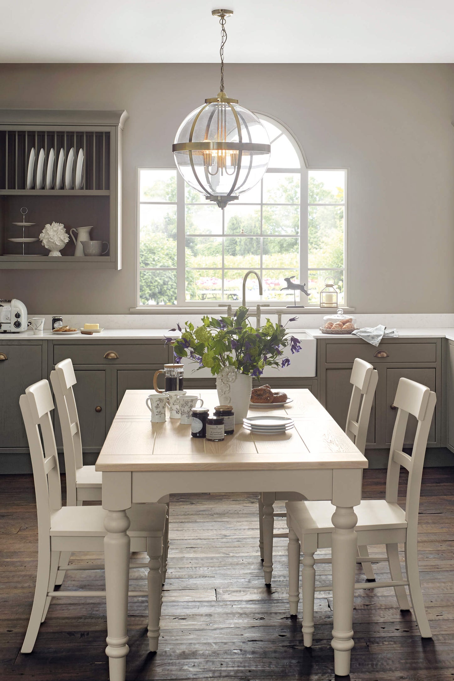 Pair of Dorset dining chairs with wooden seat