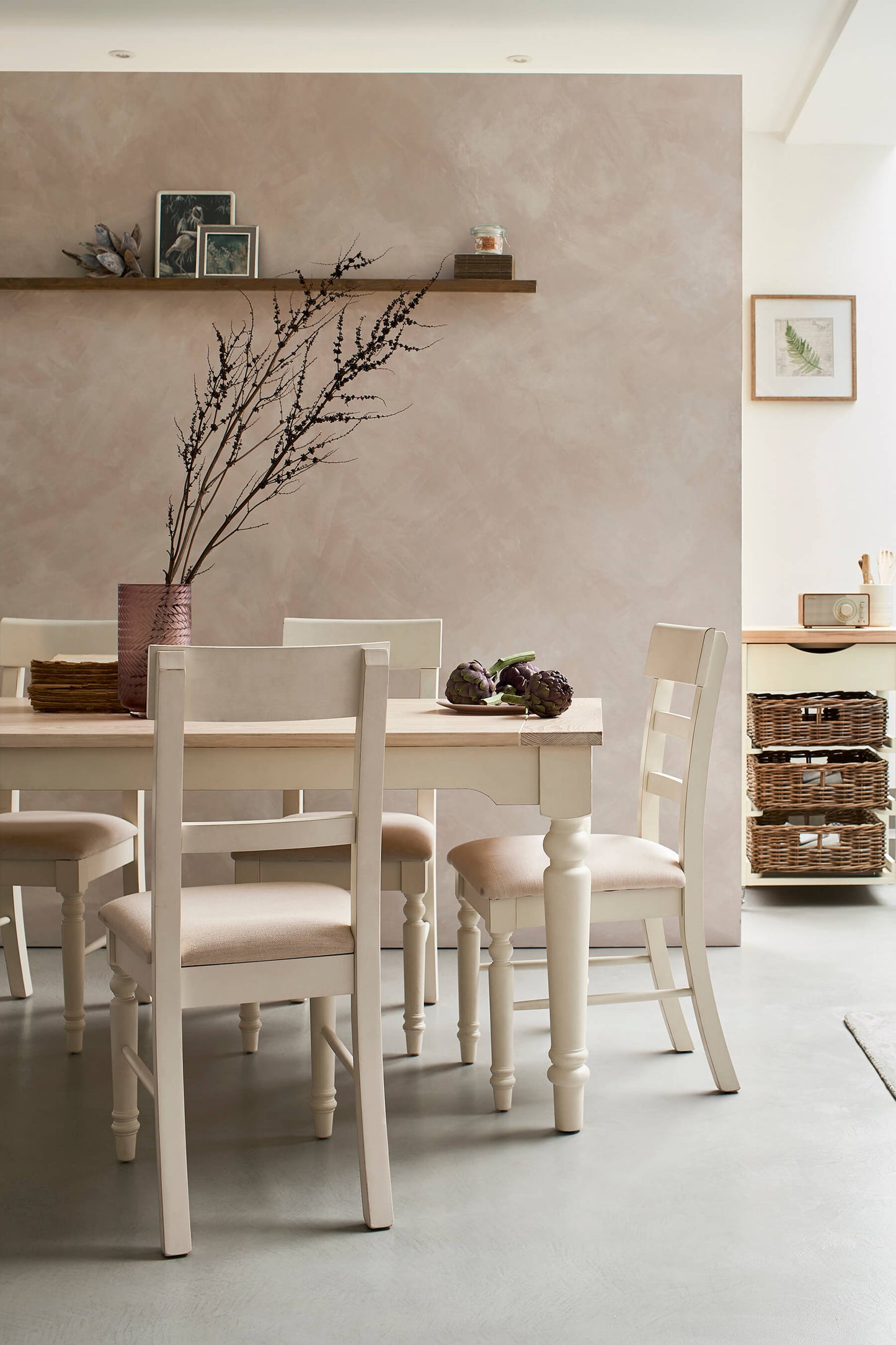 Pair of Dorset dining chairs with upholstered seat