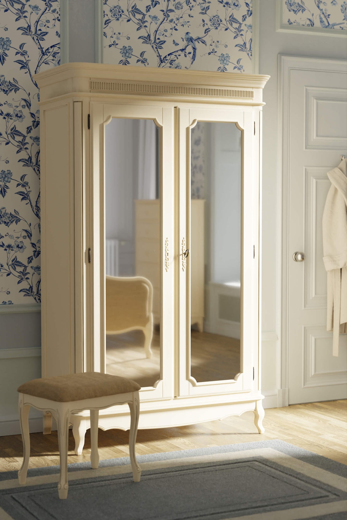 Provencale 2 door wardrobe with mirrors