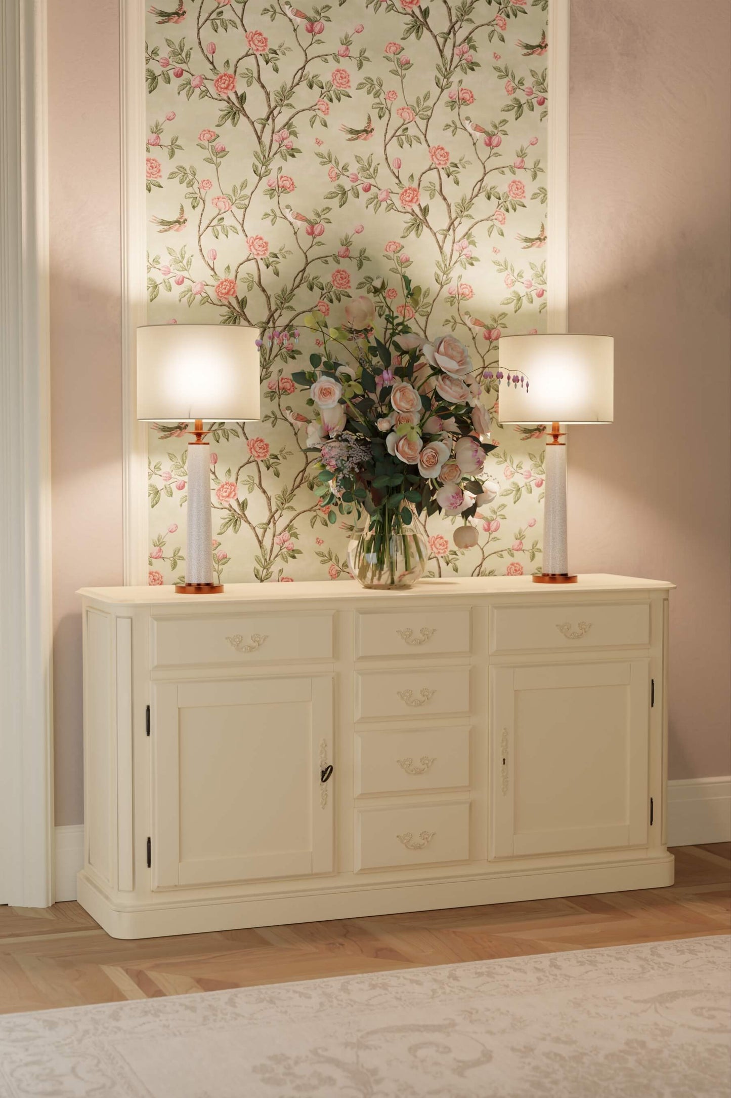 Provencale 2-door chest of drawers with 6 drawers