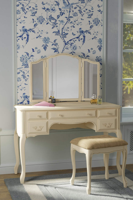 Provencale cosmetic table with 5 drawers and chair set