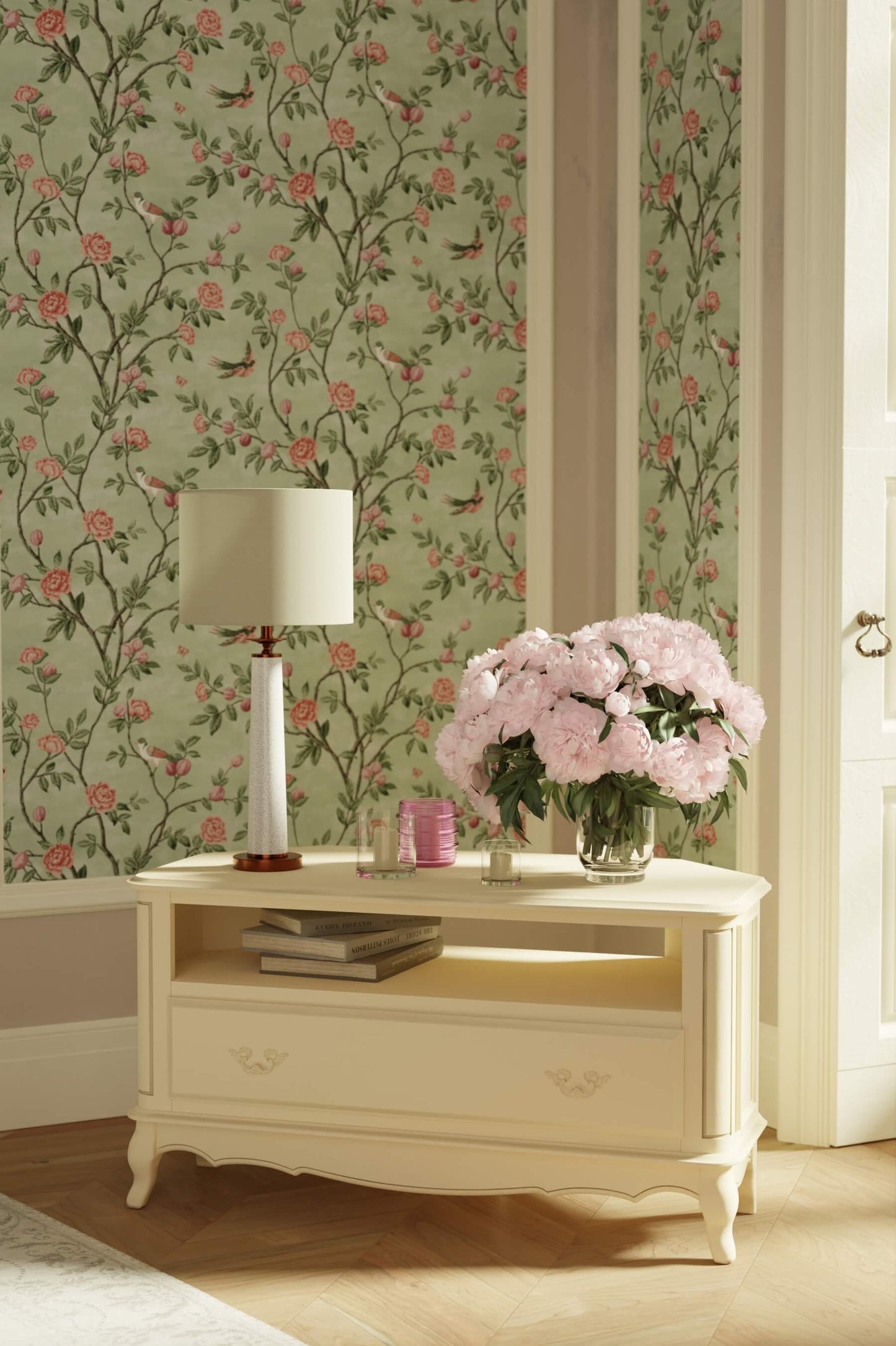 Provencale corner TV table with 1 drawer