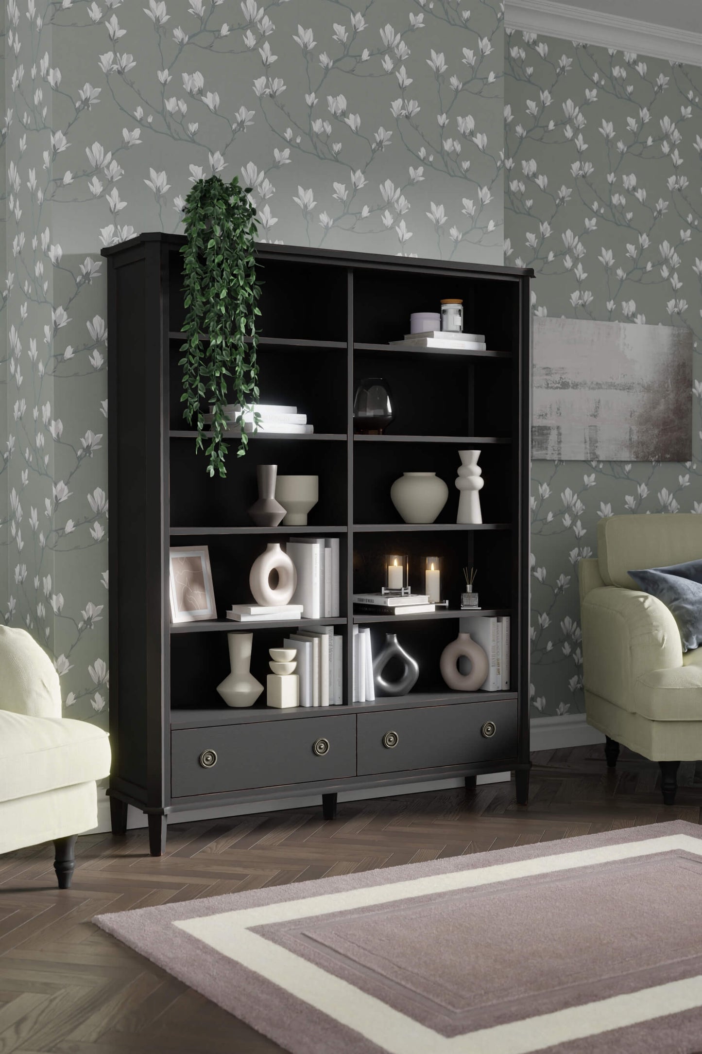 Henshaw 2-piece bookcase with 2 drawers