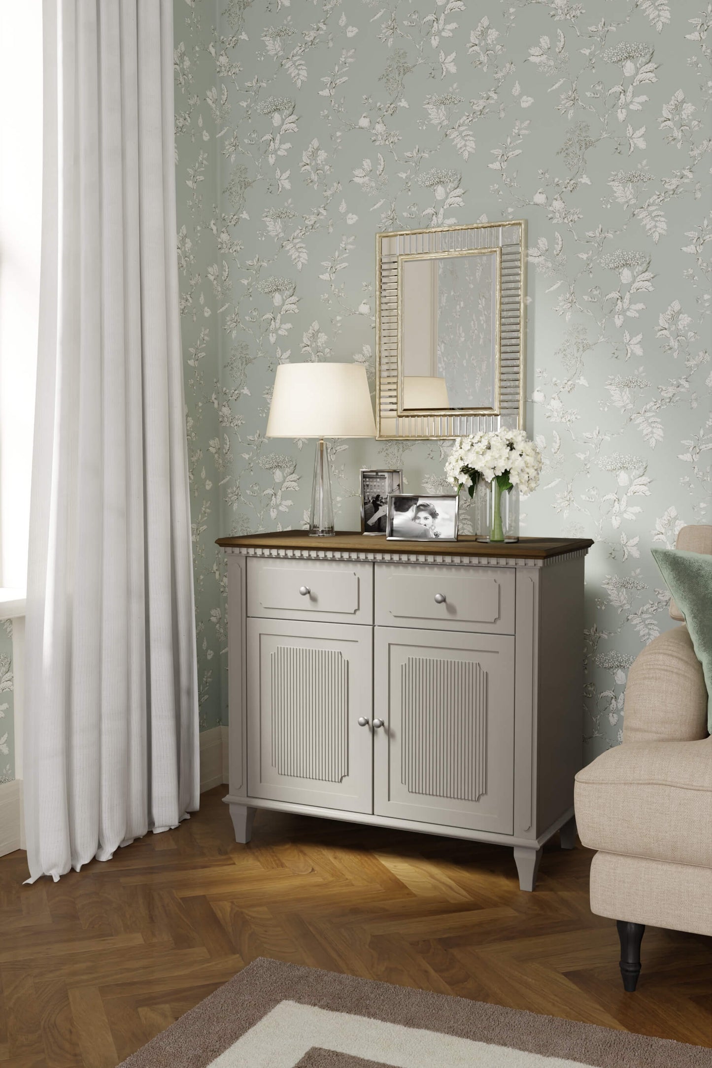 Hanover 2-door narrow chest of drawers with 2 drawers