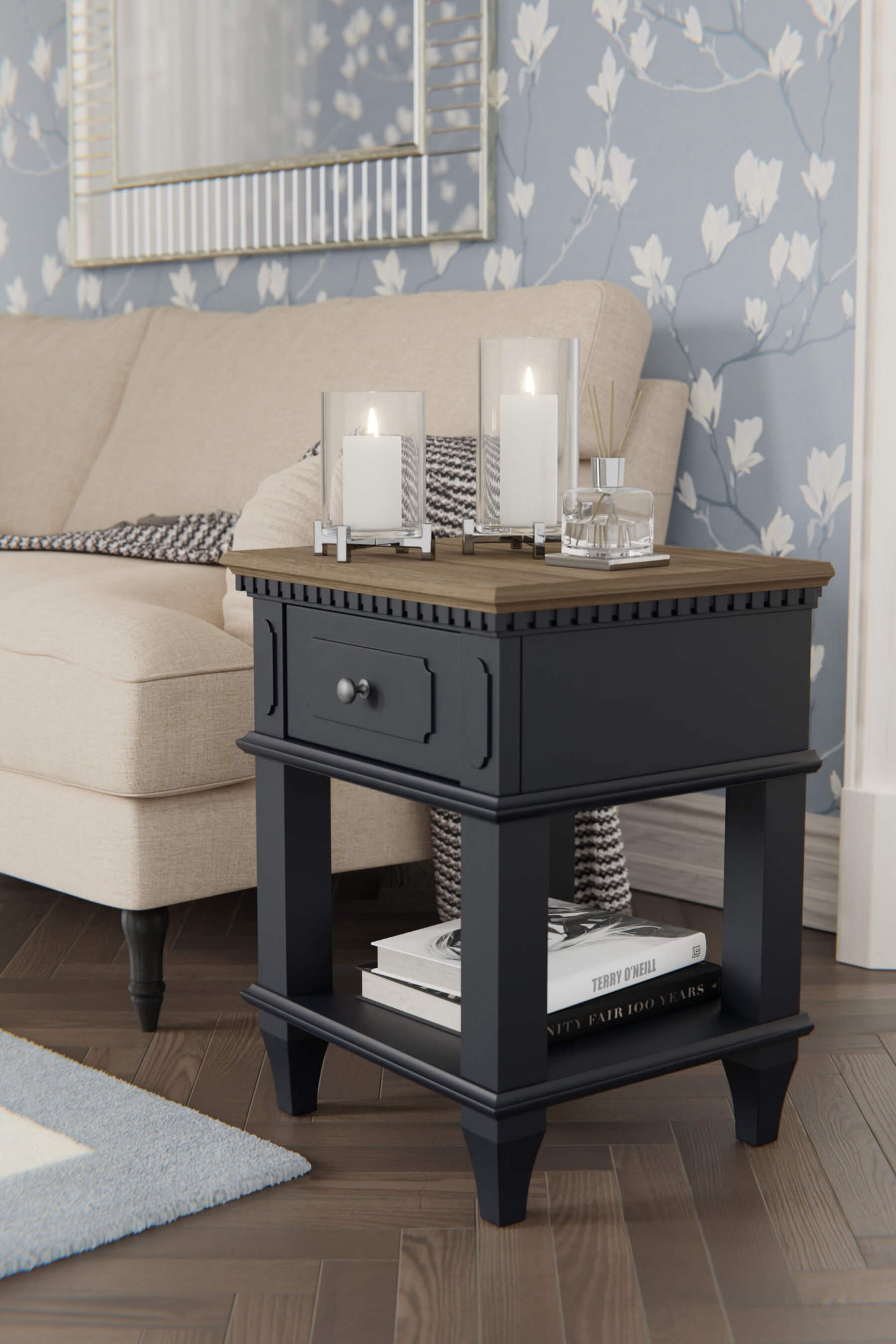 Hanover bedside or sofa table with 1 drawer