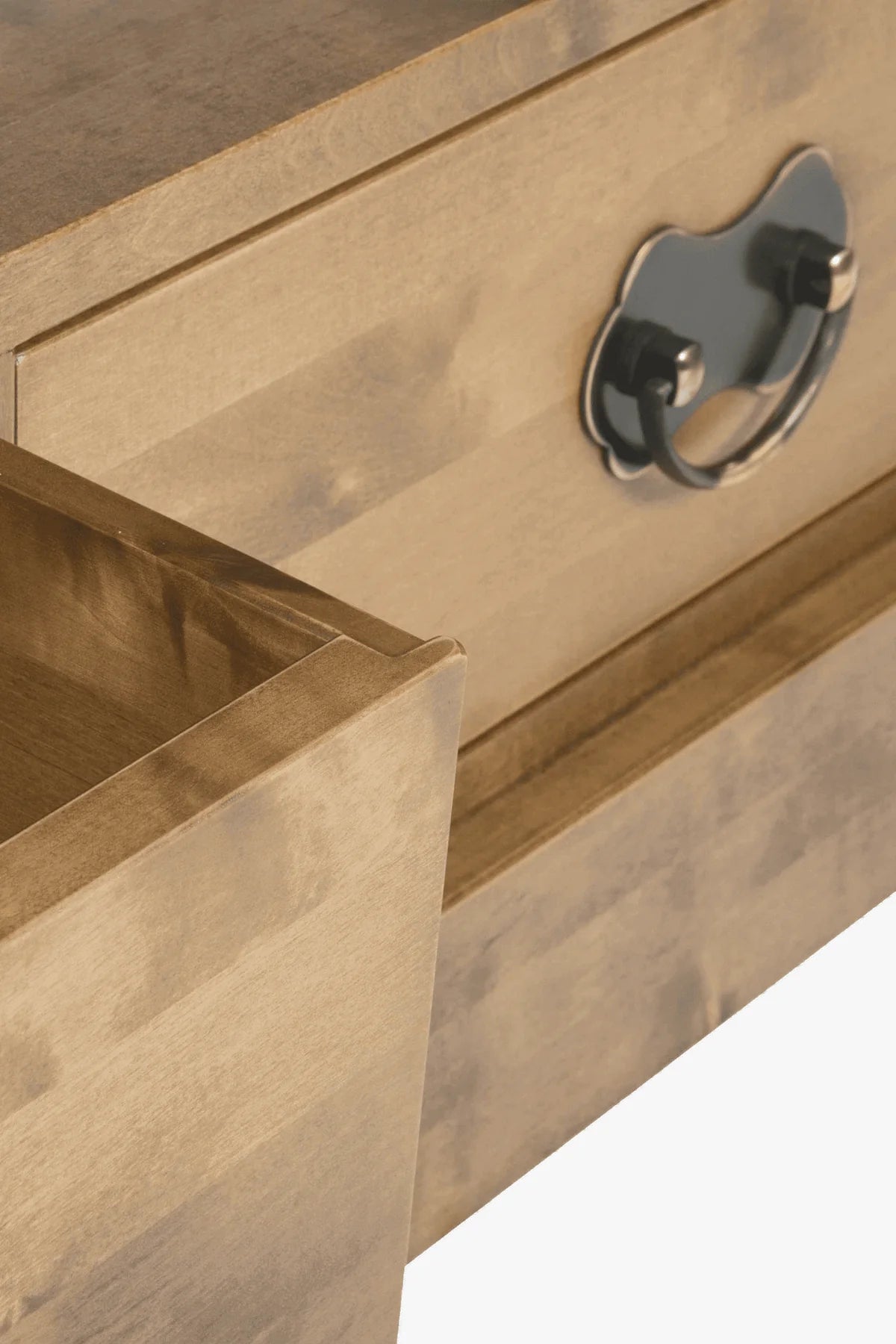 Garrat corner TV table with 2 drawers