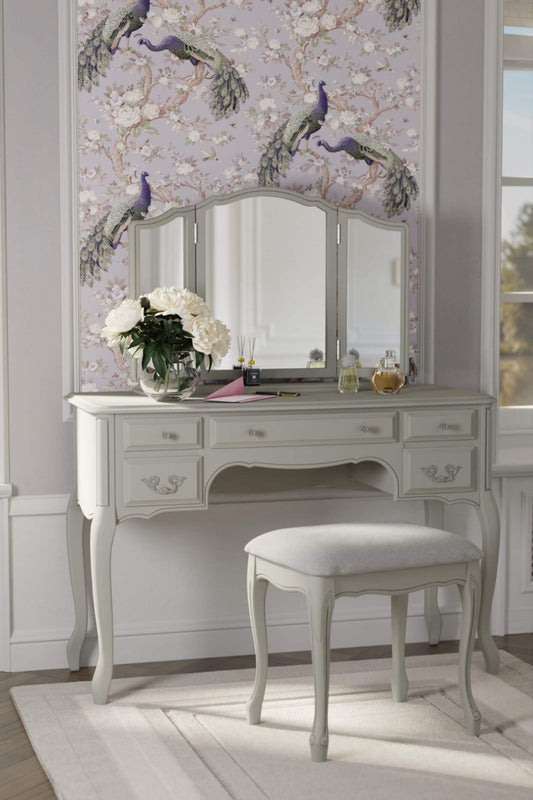 Provencale cosmetic table with 5 drawers and chair set