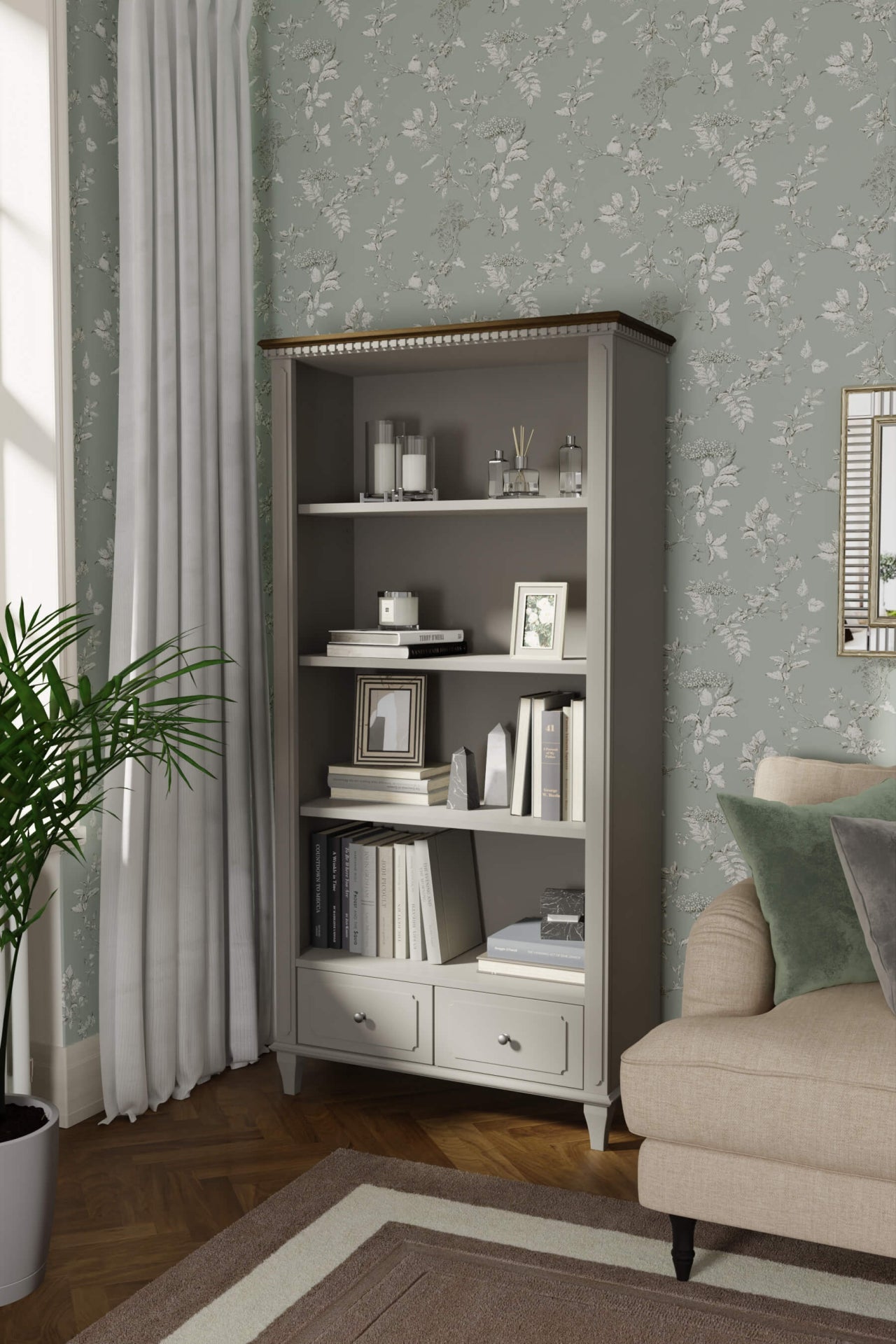 Hanover bookcase with 2 drawers