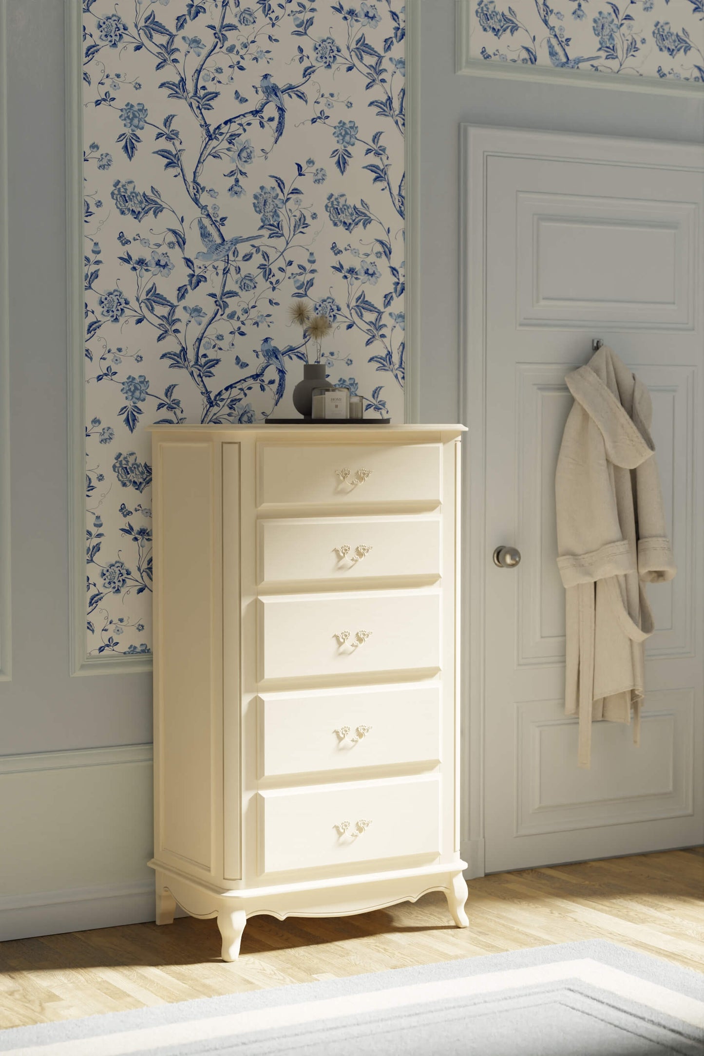 Provencale tall chest of drawers with 5 drawers